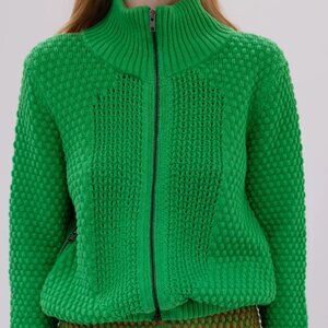 Beklina Knit Track Jacket Cardigan Citrus SMALL/MEDIUM